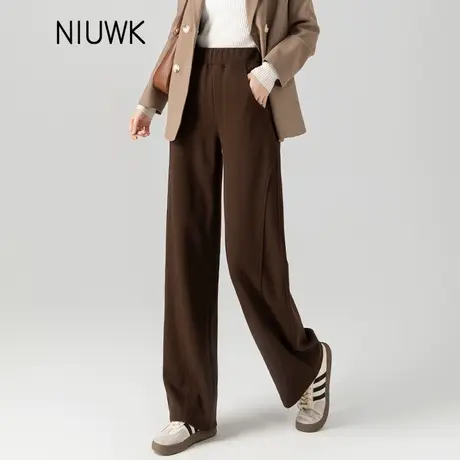 春秋季今年流行裤子阔腿裤女2024新款直筒休闲裤镰刀高腰运动卫裤商品大图