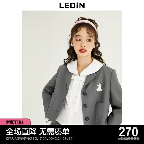 【商场同款】乐町学院风外套23秋季新款短款设计感西装C1BAD3401图片