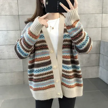 毛衣2023年新款女装秋冬季秋款秋装女士针织开衫宽松百搭外穿爆款图片