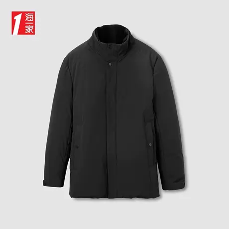 海一家商务休闲保暖外套冬季毛领中长款中年男士羽绒服商品大图