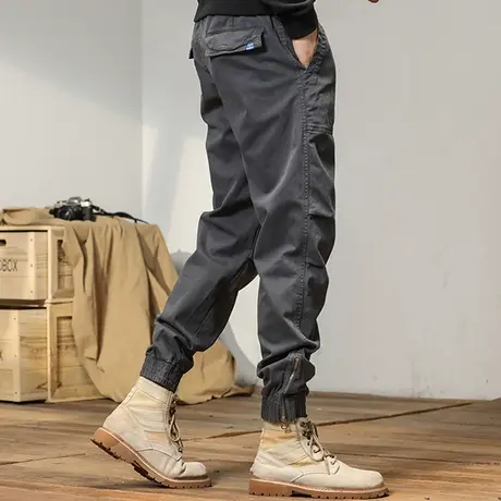 2022新款工装宽松休闲裤男士时尚潮牌百搭哈伦束脚休闲宽松长裤子商品大图