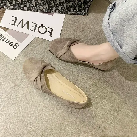 仙女温柔单鞋女2023夏季新款百搭软底浅口一脚蹬豆豆鞋平底奶奶鞋商品大图