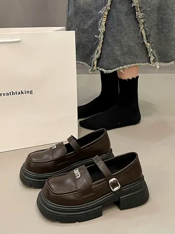 厚底玛丽珍小皮鞋女2024新款春季日系jk百搭复古圆头配裙子单鞋商品大图
