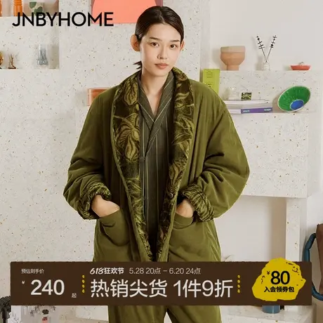 【加厚家居服】JNBYHOME江南布衣秋冬睡衣灯芯绒珊瑚绒温暖柔软商品大图