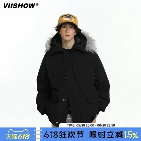 VIISHOW潮牌派克棉衣2024秋冬情侣青春流行宽松百搭休闲保暖外套商品大图