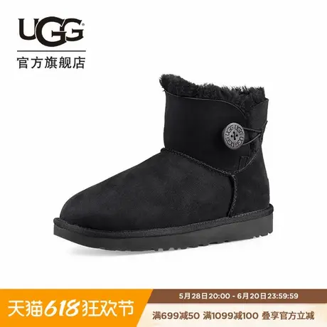 UGG冬季女士休闲舒适平底圆头经典时尚纽扣短靴雪地靴 1016422商品大图