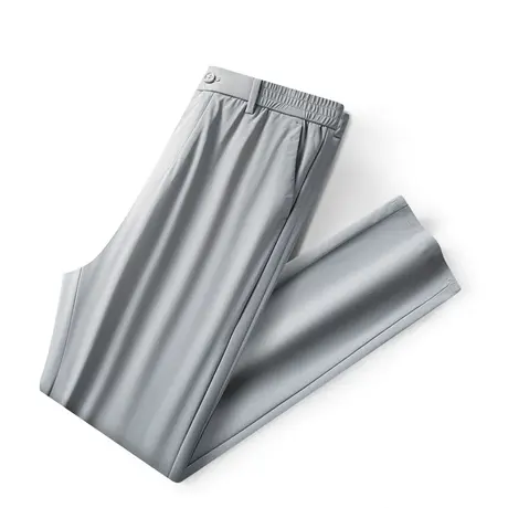 灰色小西裤男士春夏季薄款直筒宽松休闲修身小脚垂感九分裤西装裤商品大图