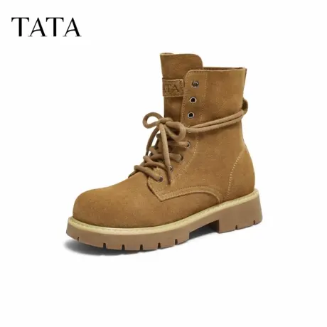 TATA/他她2025冬商场同款百搭女复古工装靴时尚短靴新款CF503DZ5商品大图