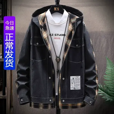 ins牛仔外套男士春秋季2023新款韩版潮流超火cec工装夹克男潮牌图片