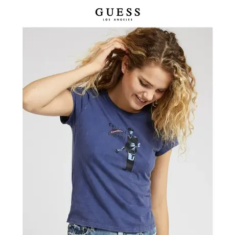 【38上新季】GUESS×BRANDALISED涂鸦胶囊系列女圆领修身短袖T恤商品大图