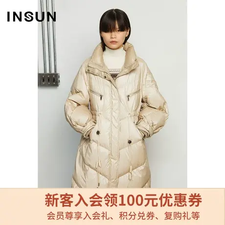 恩裳商场同款冬季柔和色调型时尚感白鹅绒保暖羽绒服女商品大图