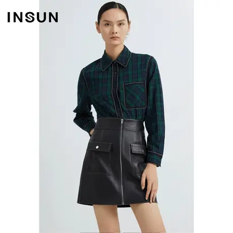 INSUN恩裳线上专选秋季苏格兰磨毛格子纯棉衬衫商品大图