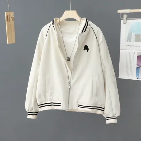 字母棒球服外套女美式复古短款2024年春秋新款小个子百搭休闲上衣商品大图