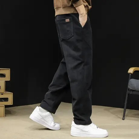 直筒休闲裤男士春季2024新款潮牌宽松大码灯芯绒裤子春秋锥形男裤商品大图