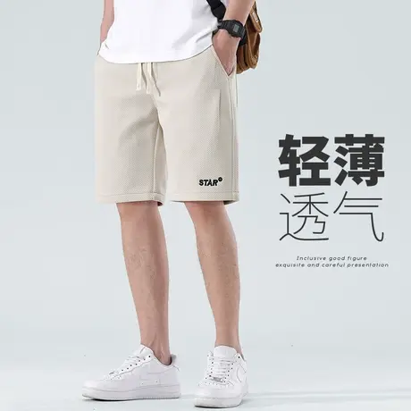 高街薄款运动外穿大裤头男款美式休闲夏季短裤男士五分夏天中裤子商品大图