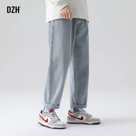 男生浅色牛仔裤男秋冬直筒裤潮牌男裤新款美式宽松裤子长裤休闲裤商品大图