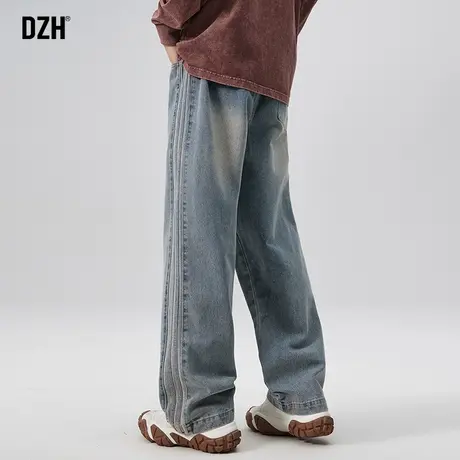 男士阔腿牛仔裤男高街美式复古裤子宽松直筒2024年新款秋季休闲裤商品大图