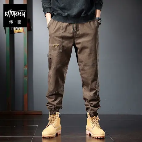 伟臣秋冬新品大码男式加绒加厚休闲裤胖子加肥加大工装裤肥佬长裤商品大图