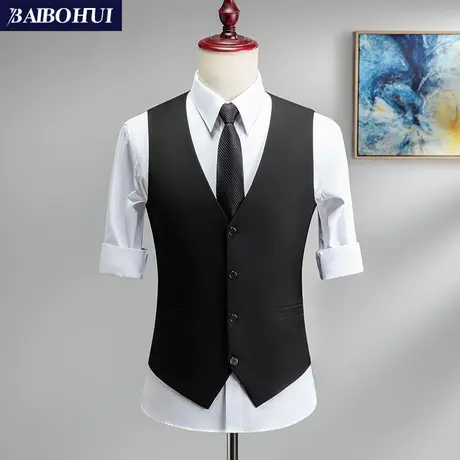 西装马甲男士韩版修身商务职业背心马夹新郎结婚礼服伴郎团兄弟装商品大图