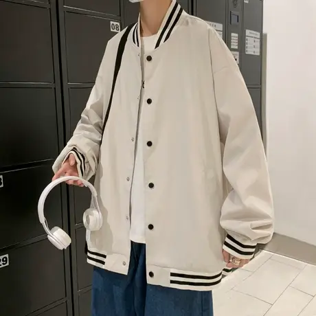 2023新款秋冬季男士夹克立领棒球服男ins潮牌宽松外套休闲上衣服商品大图
