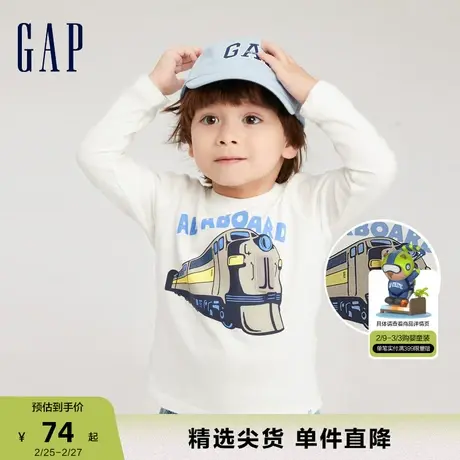 Gap男幼童春秋亲肤洋气3D立体翻翻T恤儿童装舒适休闲上衣793889商品大图