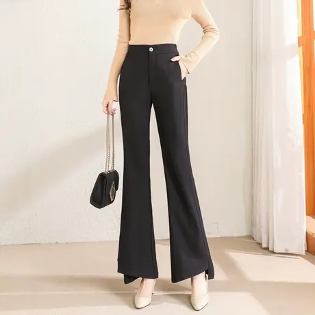 时尚气质休闲显瘦微喇长裤2023年春季新款女垂感显瘦上班族西装裤商品大图