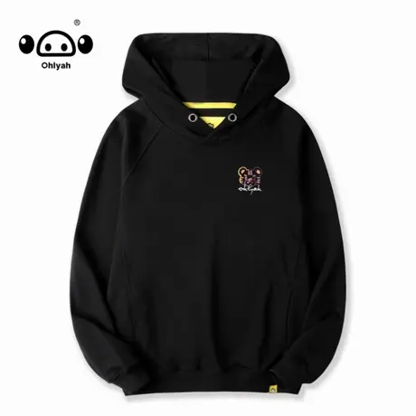 Ohlyah纯棉小老虎胸花连帽卫衣女美式帽衫国潮上衣印花情侣外套潮图片