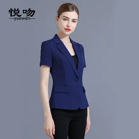 2023新款OL职业西装外套女夏薄款短袖气质显瘦小西服面试正装上衣图片