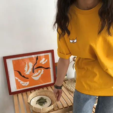 夏季新款小众设计感薄款别致上衣服甜酷白色短袖宽松T恤女装ins潮图片