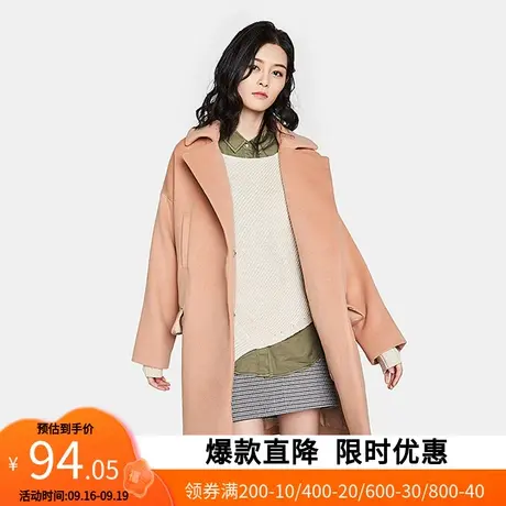 艾格2023春季新品装韩版不过时中长款西装领大衣外套Y922图片