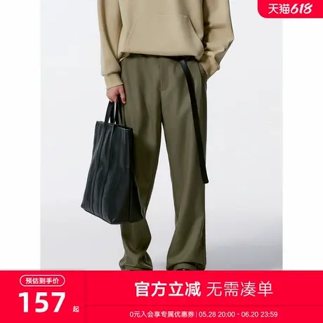 GXG男装 商场同款卡其含羊毛西裤易打理休闲裤 24年秋G24X023072图片