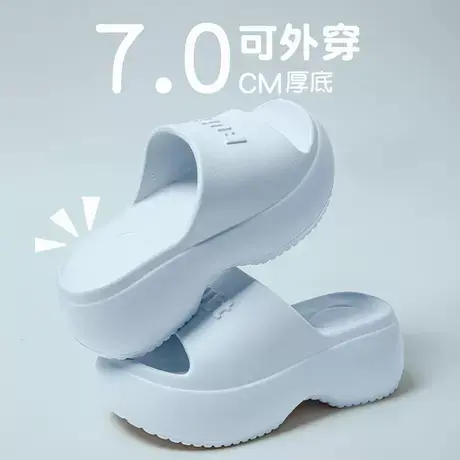 厚底高跟一字拖女士夏季2025新款时尚百搭室内家居防滑凉拖鞋外穿商品大图