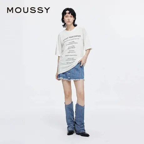 moussy2025夏季新品复古印花字母宽松舒适短袖T恤028IAA90-0571商品大图
