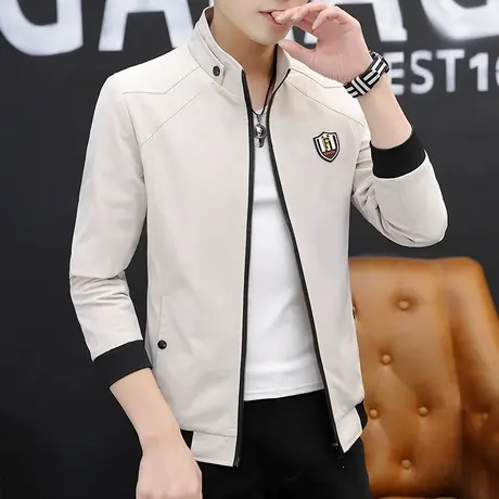 男士外套春秋款2023新款韩版夹克男立领春装上衣个性潮男装薄衣服商品大图