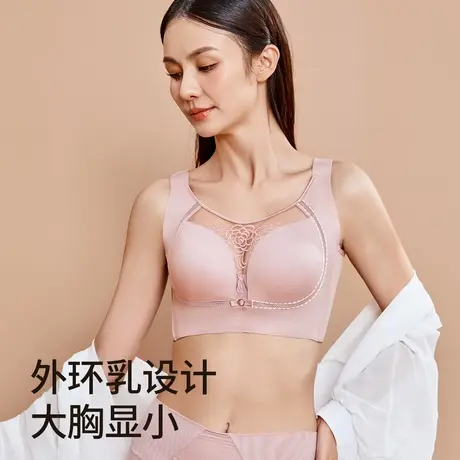 Shaply/莎莲妮大胸显小内衣女大码薄款透气蕾丝防走光收副乳文胸商品大图