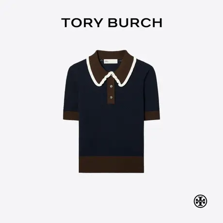 TORY BURCH 汤丽柏琦 短袖镂空POLO衫 165100商品大图