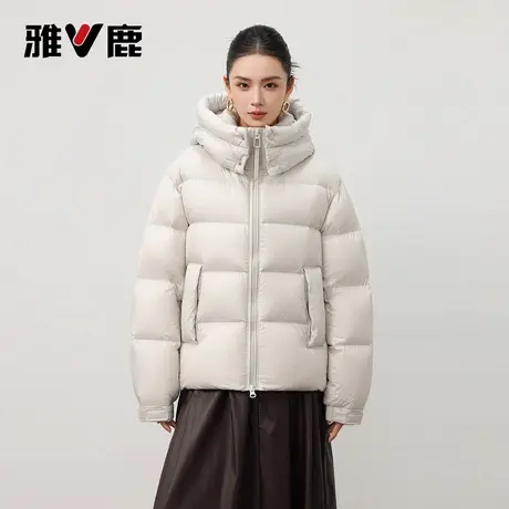 【231G高充绒】雅鹿冬季高蓬短款泡芙羽绒服女款小个子显瘦面包服商品大图