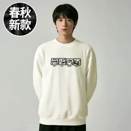 【大码男装】300斤加肥加大码男装潮男港风服饰圆领胖子卫衣秋季商品大图