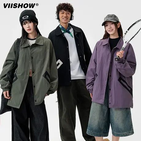 VIISHOW潮牌夹克2025年新款春秋季工装上衣情侣休闲男女同款外套商品大图