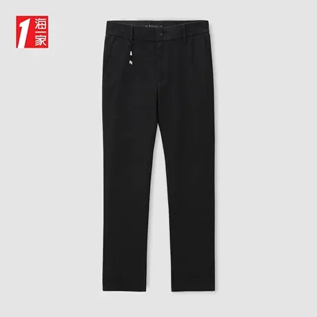 海一家简约经典格纹长裤2023秋季新款舒适中腰基础青年男士休闲裤商品大图