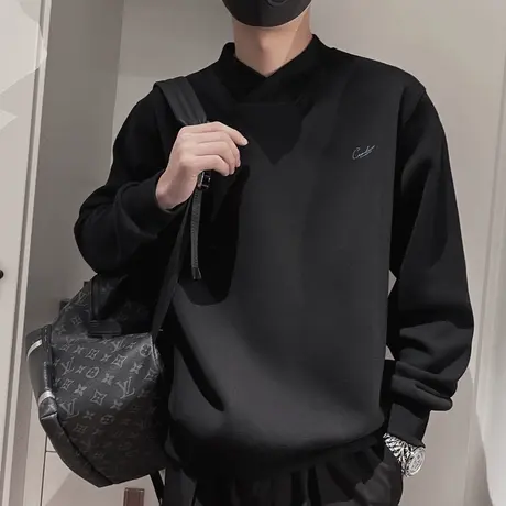 秋季卫衣男士外套上衣宽松套头时尚学生潮流休闲百搭翻领POLO衫商品大图