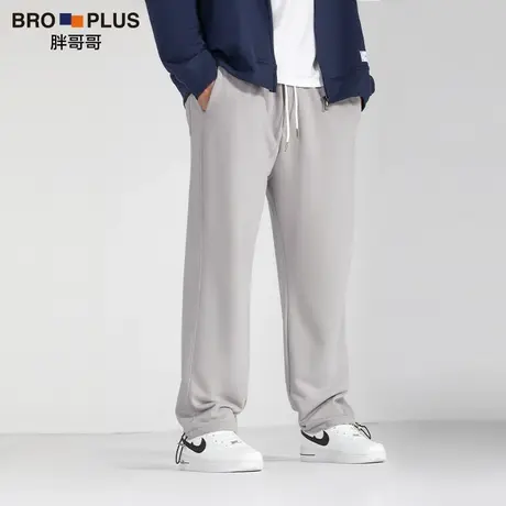 胖哥哥春秋大码休闲裤男士宽松加肥加大胖子直筒裤子抽绳束脚卫裤图片