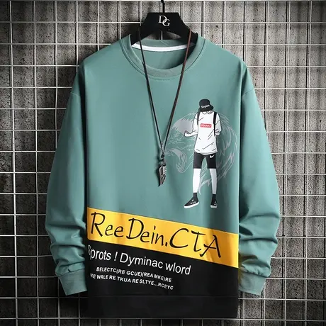 长袖t恤男士卫衣春秋款潮牌薄款秋衣男宽松帅气青少年打底衫衣服商品大图