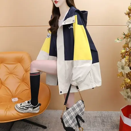 宽松休闲连帽工装外套女2023新款秋冬时尚洋气网红百搭慵懒风上衣图片