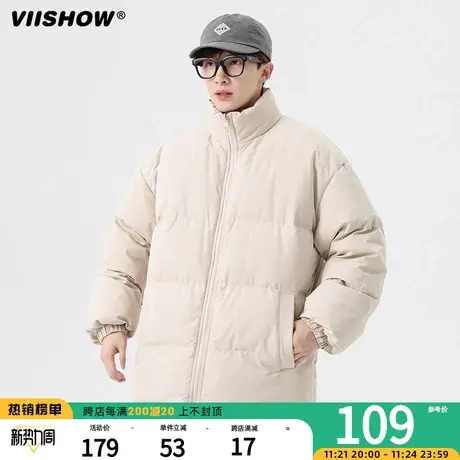 VIISHOW美式双面穿羽绒棉服男士面包服潮牌宽松棉衣冬季加厚外套商品大图
