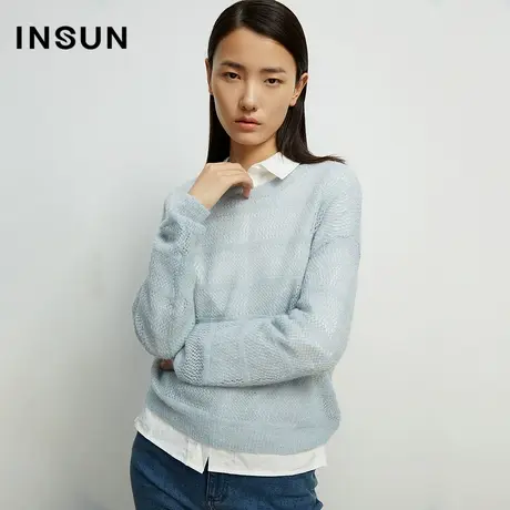 INSUN恩裳奥莱秋季镂空毛针织衫图片
