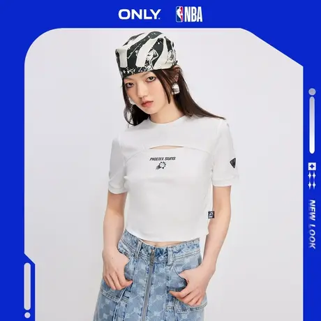 ONLY奥莱2023夏季新款NBA联名款运动风镂空短款短袖T恤女商品大图