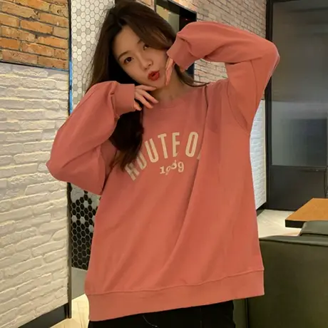 日系古着vintage卫衣女春秋薄款宽松韩版bf慵懒风ins超火cec外套商品大图