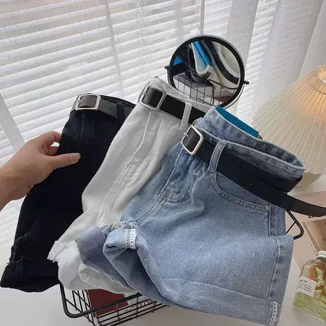 韩国牛仔短裤女薄款2023夏季新款韩版宽松显瘦五分裤a字阔腿热裤图片