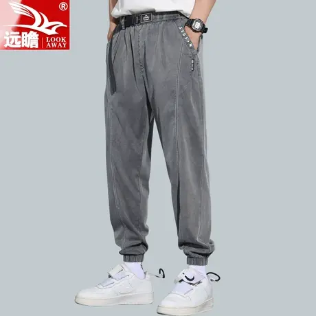 夏季冰丝休闲裤男薄款宽松直筒弹力长裤男士潮流束脚超薄裤子男款商品大图